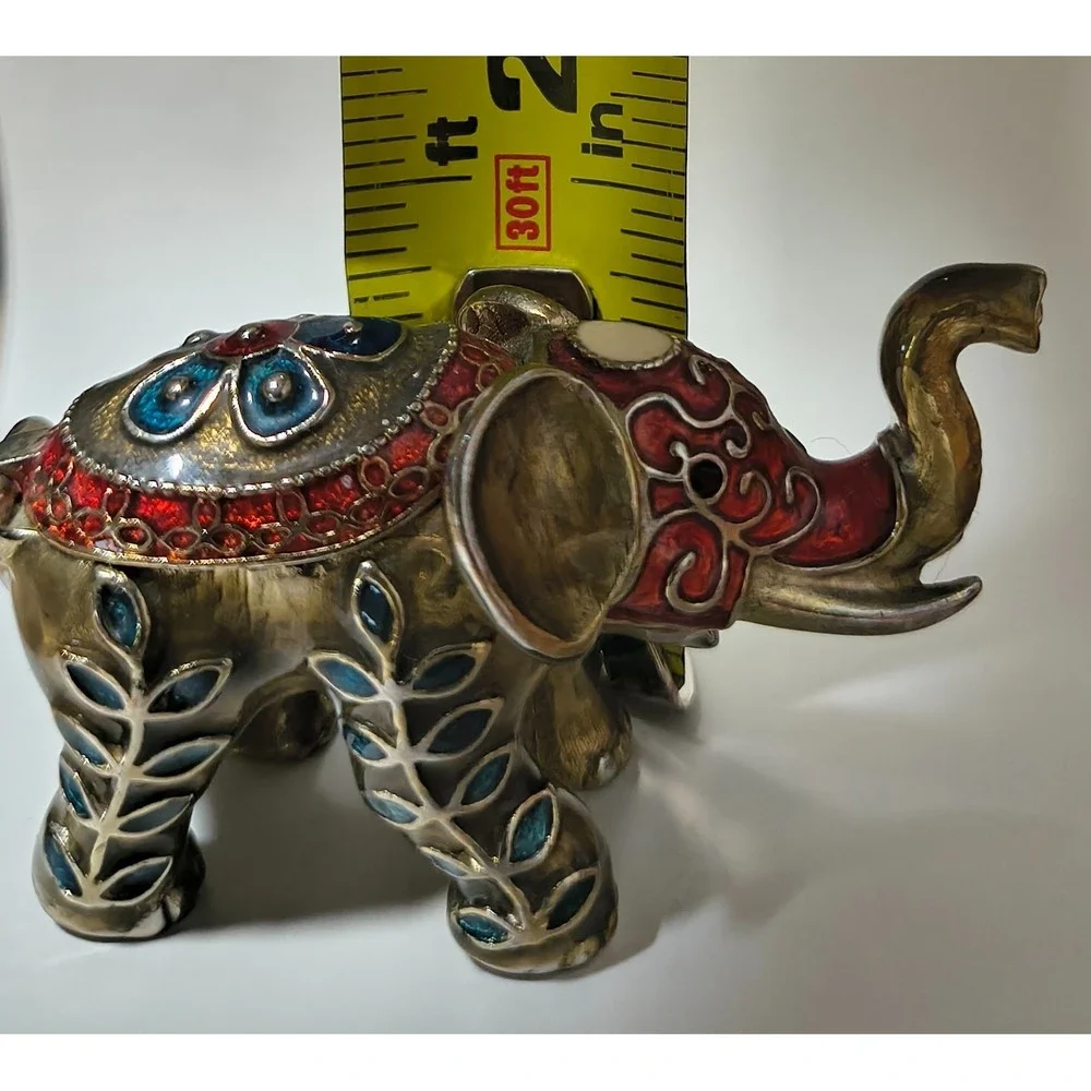 Trinket Elephant Box Magnetic Closure,‎ Multicolor Rhinestones, 2.5